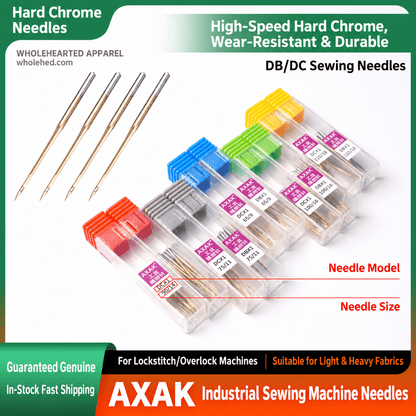 1689★ AXAK Hard Chrome Sewing Machine Needles, DBx1 for Lockstitch and DCx1 for Overlock Machines.