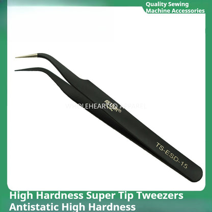 1712★  Anti-static tweezers Stainless steel elbow Tweezers thin tip clip Sewing machine Threading tool Straight elbow★