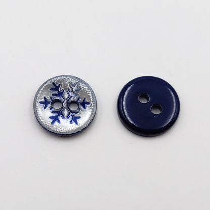 3062  Blue Snowflake Pearlescent Manhattan Button Shirt Button Girl Heart Exclusive Navy Blue Button Navy Blue