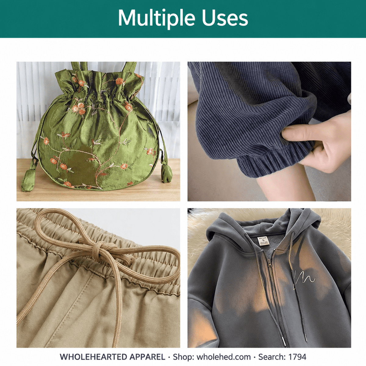 1794★ Stainless Steel Cord Threader for Elastic Waistbands, Webbing, Lace, and Eyelets.