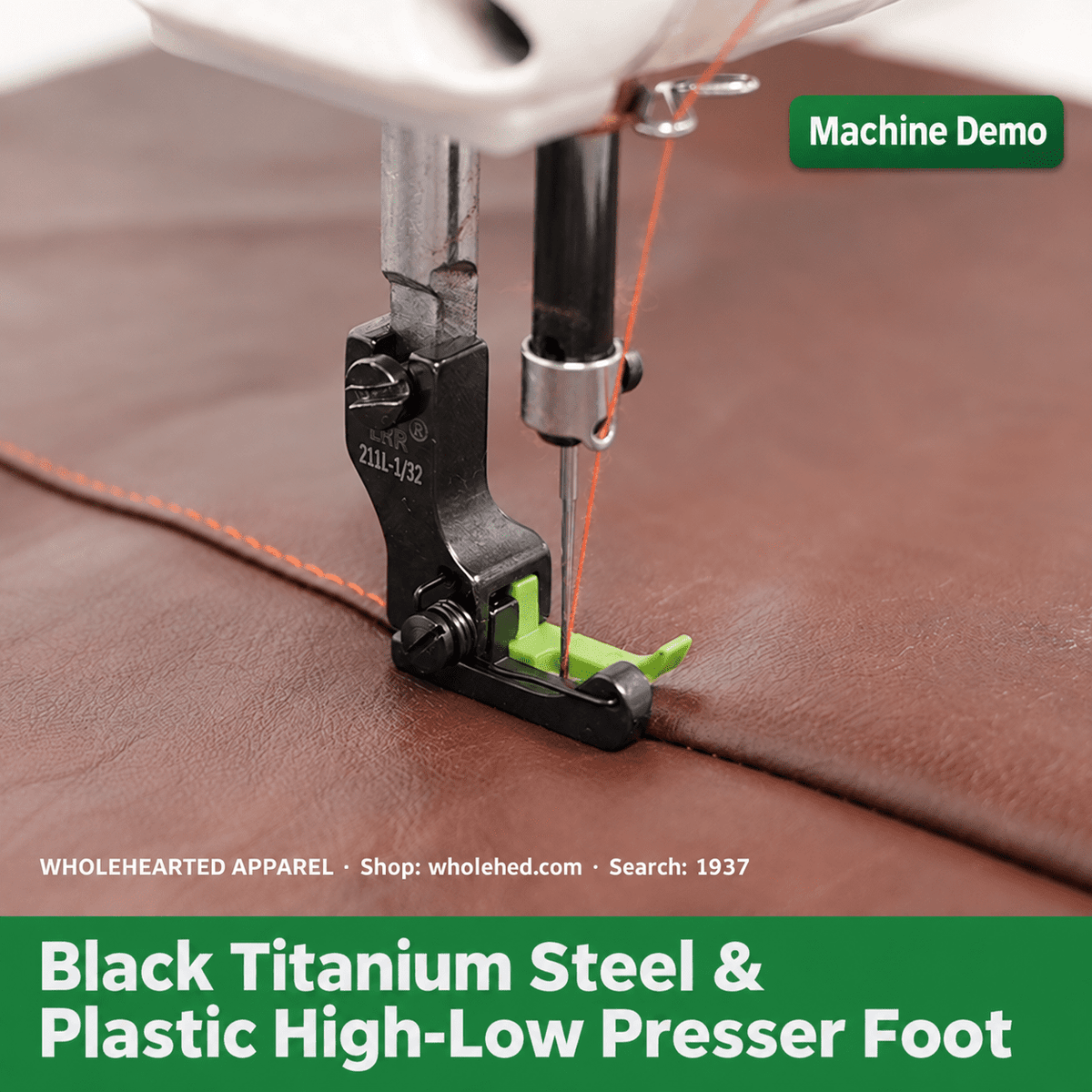 1937★ Dual-Spring High-Low Presser Foot for Collar Sewing, Steel-Plastic Design with Smooth, Wear-Resistant Teflon and Black Titanium Steel
