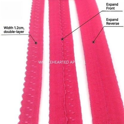 4501★ 1.2 cm doppellagiges Umschlag-Gummiband mit Picot-Kante für Kleidungsausschnitte.