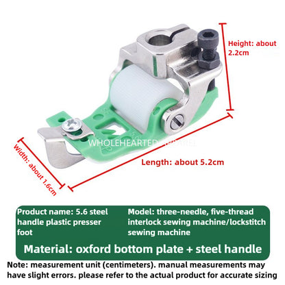 1709★  New car plastic Teflon roller presser foot three-needle five-thread interlock sewing machine with knife roller presser foot sewing accessories★