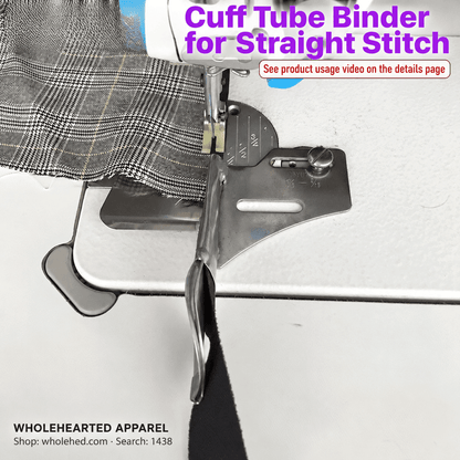 1438★ Four-Fold Double-Edge Straight-Grain Binder for Flatbed Sewing Machines, Placket and Sleeve Finishing