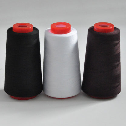 3053  Thread 402 Sewing Thread Household High Speed Thread Sewing Machine Pagoda Polyester Flat Car Large Roll Black and White Color