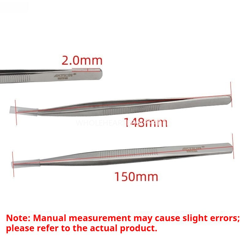 1223★  Refined quality mirror polished lightweight stainless steel tweezers, tweezers non-slip straight head clothing factory★