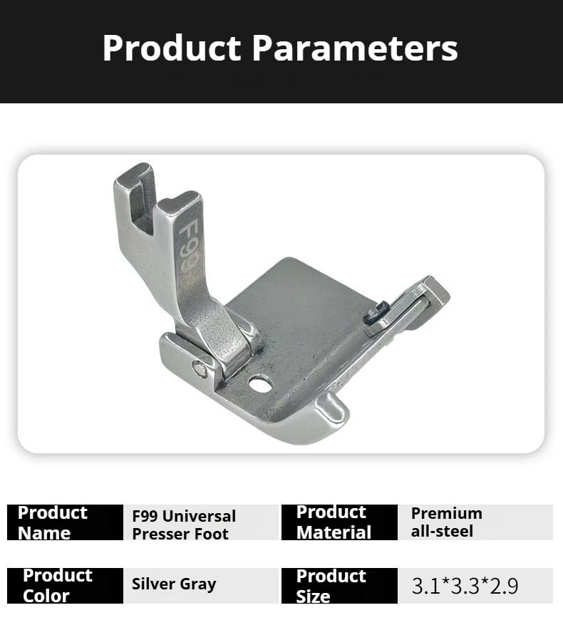 1167★  Flat car F99 universal presser foot Curling edge pull tube presser foot Adjustable blindfold roll trouser foot bag Back collar webbing presser foot★
