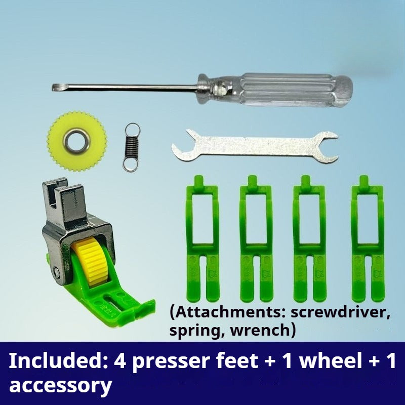 1016★  Upgraded version of wide gap flat car plastic roller presser foot does not eat cloth, does not rush cloth pressing line, thick and thin universal wheel presser foot★