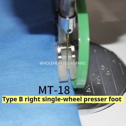 1106★  MT-18 roller rubber ring presser foot, left and right unilateral double roller presser foot flat car down leather plastic belt ring S★