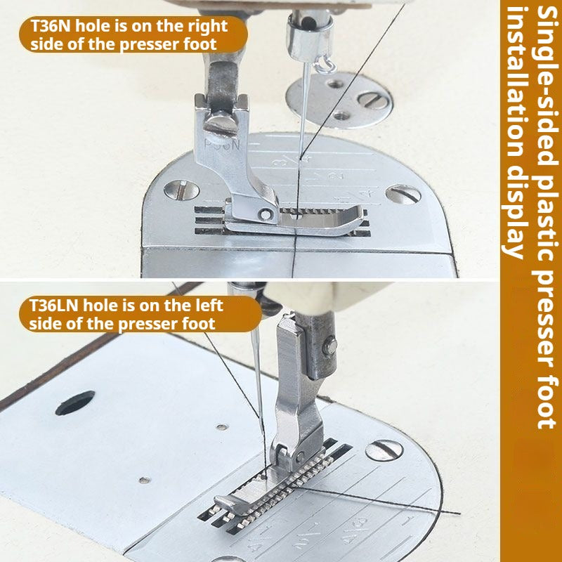 1500★  All-steel flat car left and right unilateral press foot invisible zipper press angle P36N P36LN plastic single press foot flat seam car★