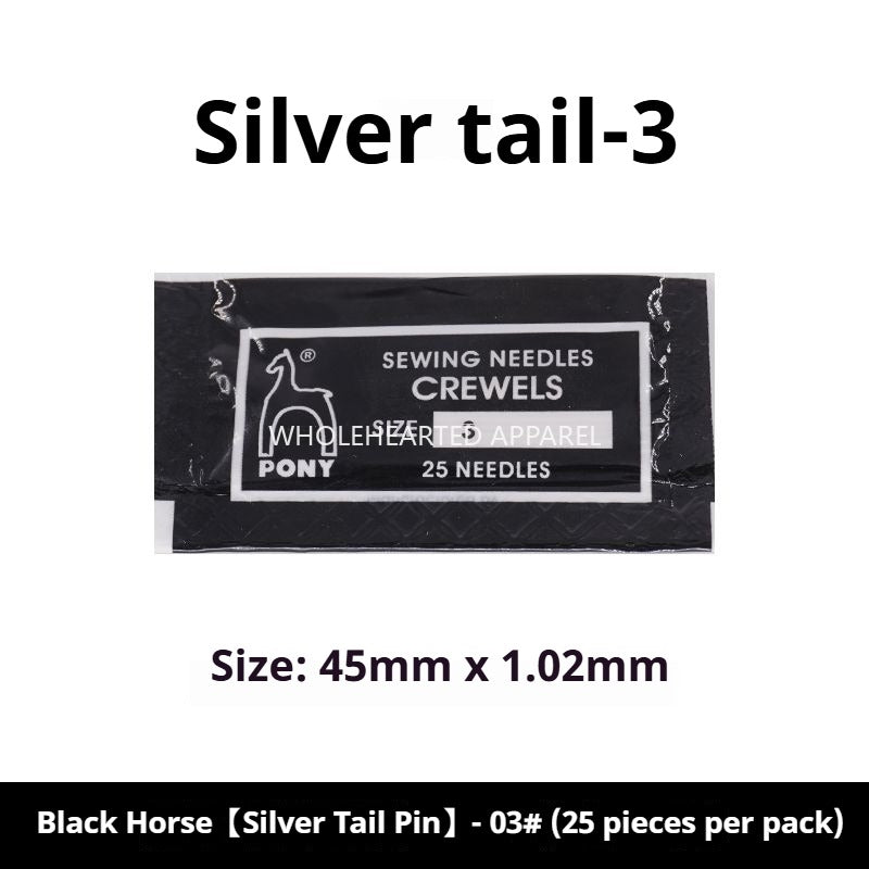 1514★ Aiguilles à broder indiennes authentiques PONY, marque cheval, marque cerf, queue dorée, 25 pièces/sachet★