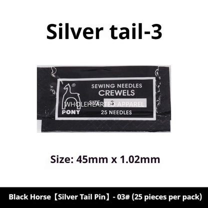 1514★ Aiguilles à broder indiennes authentiques PONY, marque cheval, marque cerf, queue dorée, 25 pièces/sachet★