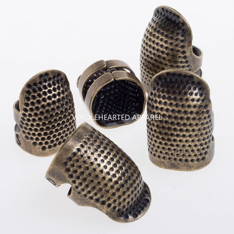 1414★ Thimble finger cover household hand sewing cross stitch thickened adjustment real copper finger guard thimble hoop sewing tool★