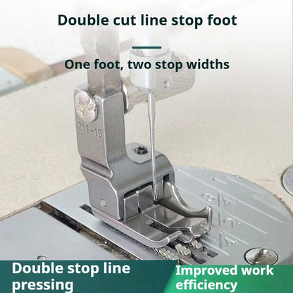 1547★ Accessoires pour machines à coudre, pied presseur plat double usage haute et basse, pied presseur multifonctionnel à double ligne avec arrêt de coupe et de pression sur la ligne ouverte★