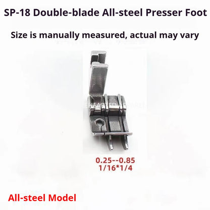 1050★  Flat car with knife presser foot All-steel double three-knife presser foot Jeans back bag tangential presser foot Unilateral double knife stop presser foot★
