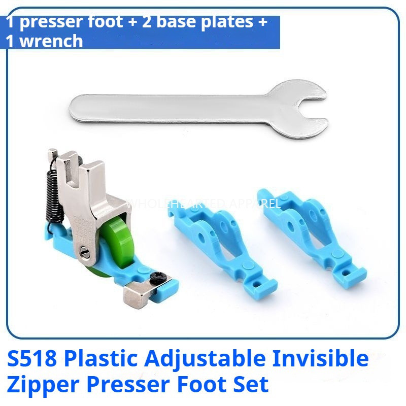 1630★  New flat car plastic Teflon roller presser foot S518 upper invisible zipper adjustable roller presser foot sewing accessories★