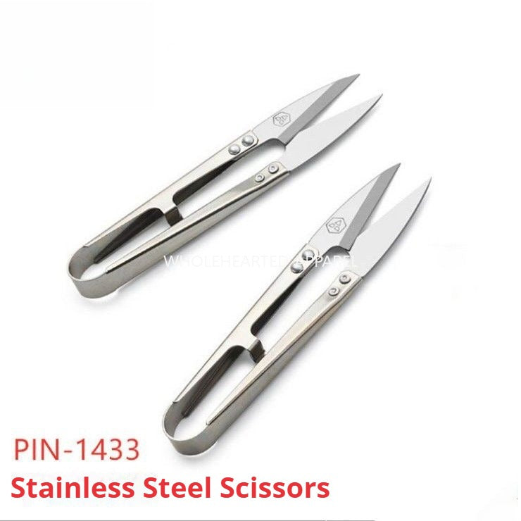 1156★  New PIN brand All stainless steel special steel yarn scissors Bud scissors Trimming cloth trimming head Mini spring U-shaped small scissors Embroidery★