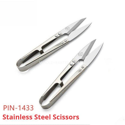 1156★  New PIN brand All stainless steel special steel yarn scissors Bud scissors Trimming cloth trimming head Mini spring U-shaped small scissors Embroidery★