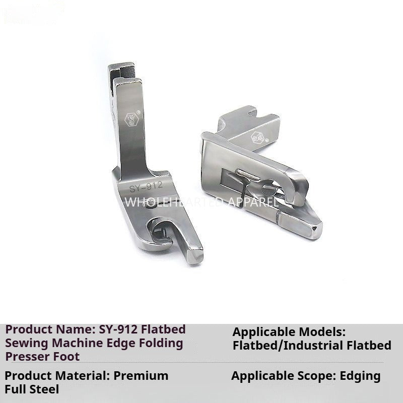 1086★  [New product] SY-912 boutique all-steel crimping presser foot, flat car hem scarf thin material folding tool★