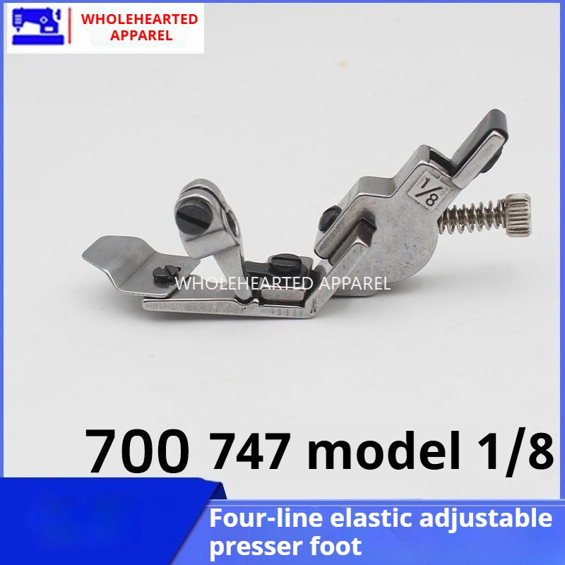 1102★ Nouveau pied presseur large à quatre fils pour élastiques 747/700 EX pour machine à border à quatre fils, pied presseur réglable pour élastiques en caoutchouc★