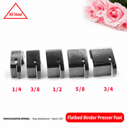 1357★ Flatbed Sewing Machine Binder Presser Foot with Wide Edge Guide for Hemming and Edge Binding.