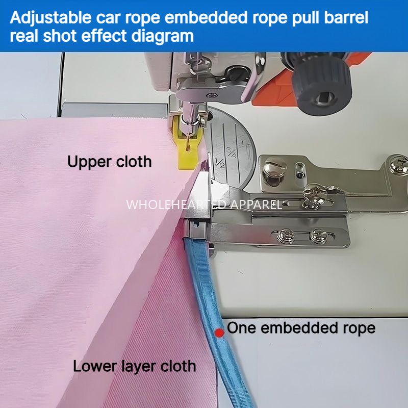 1906★ Adjustable Steel Piping Binder Attachment for Lockstitch Sewing Machines, Fold and Cord Guide★