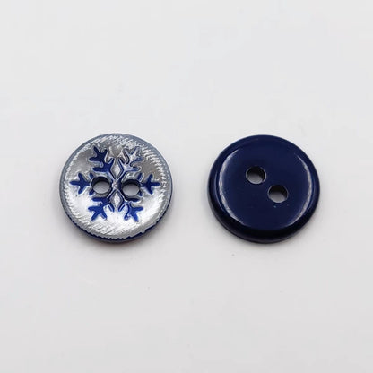 3062  Blue Snowflake Pearlescent Manhattan Button Shirt Button Girl Heart Exclusive Navy Blue Button Navy Blue
