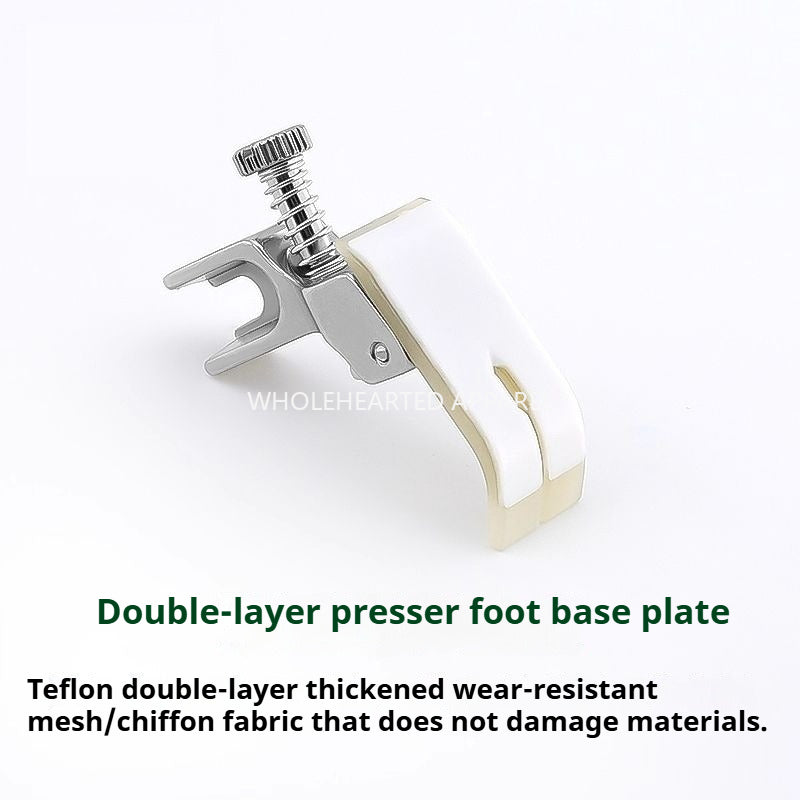 1737★ Lockstitch Machine T955 Adjustable Plastic Shirring Presser Foot All Steel Shank Thickened Teflon Presser Foot Suitable for Thin Medium and Thick Fabrics★