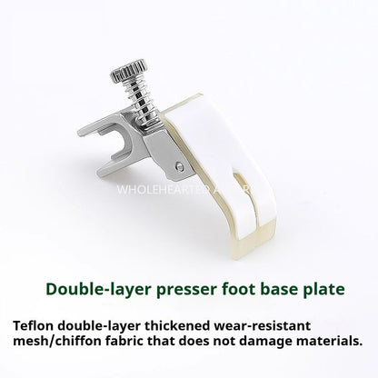 1737★ Lockstitch Machine T955 Adjustable Plastic Shirring Presser Foot All Steel Shank Thickened Teflon Presser Foot Suitable for Thin Medium and Thick Fabrics★