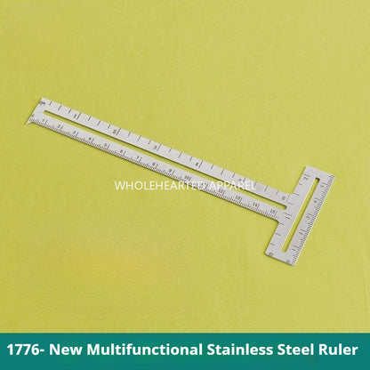 1776★ Regla de costura multiusos en forma de T de acero inoxidable para medir, dibujar y cortar curvas★