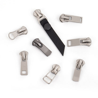 3109  Zipper No. 5 metal positive wear slider head pearl hanging white gun color zipper head multi-shaped lanyard