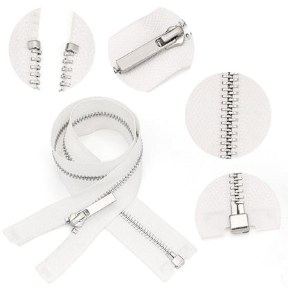 3103  Zipper No. 5 platinum open tail long slider black and white cloth edge metal silver tooth clothing bag DIY daily necessities available
