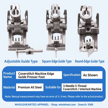 1588★ Piedino premistoffa con apertura centrale da 5.6 mm per macchine industriali punto copertura a 3 aghi e 5 fili, compatibile con Pegasus Silver Arrow e Jack