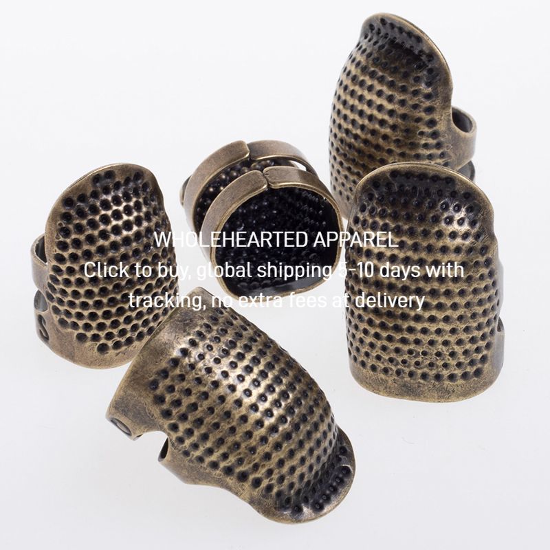 1414★ Thimble finger cover household hand sewing cross stitch thickened adjustment real copper finger guard thimble hoop sewing tool