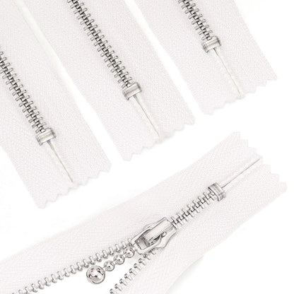 3094  Zipper No. 3 platinum closed tail not tail double small silver circle head double rear size silver circle white cloth silver tooth clothing bag DIY use