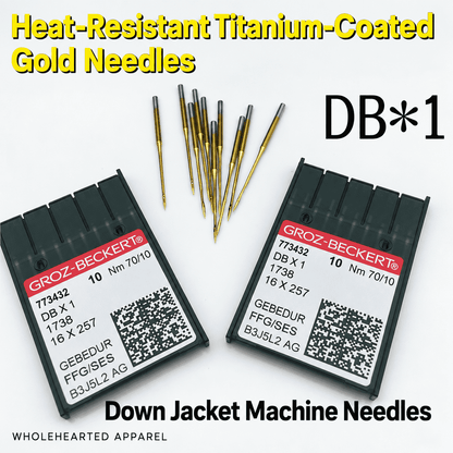 1144★ Deutsche Goldnadel DB * 1 Groz Nadel Flachwagen Nadel hitzebeständige Titan Daunenjacke Goldnadel★