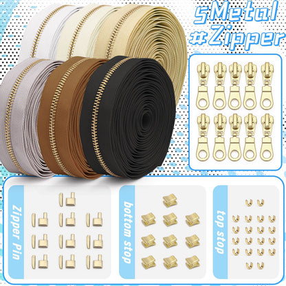 3073  Zipper No. 5 solid color metal suit clothing jacket jewelry luggage available can be opened and closed tail length zipper
