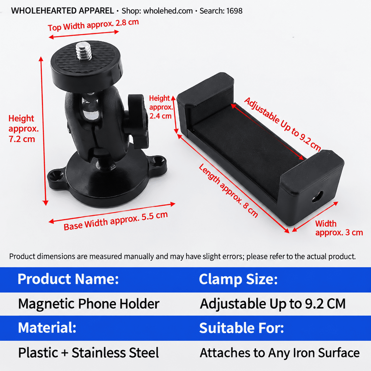 1698★ Universal Magnetic Phone Holder for Sewing Machines with Vibration-Resistant Design and Adjustable Portrait or Landscape Viewing.