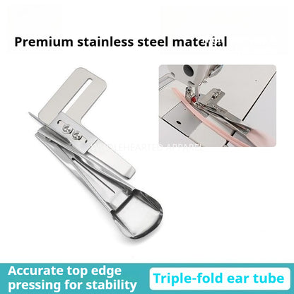 1784★ Accesorio Carpeta Plana Triple de Acero Premium para Máquina de Coser, Ajustable para Pantalones y Trabillas de Cinturón★