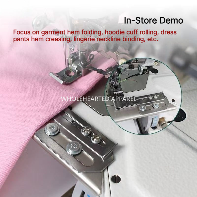 1920★ Adjustable Hemming Folder for 3-Needle 5-Thread Coverstitch Machine, Sewing Attachment.