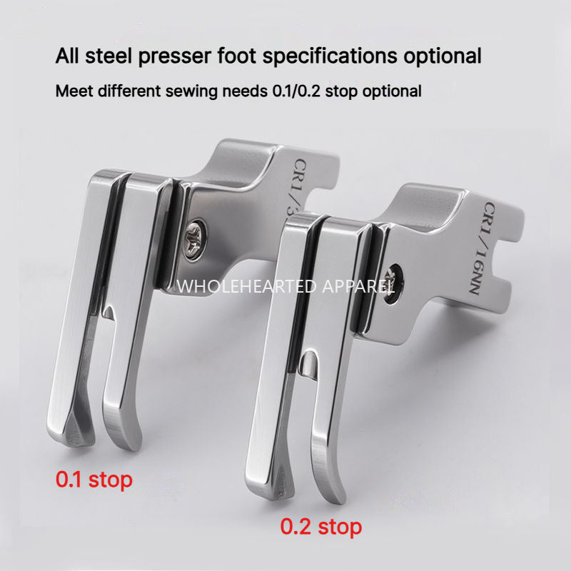 1212★ New Arrivals 2 | More Options | Narrow High-Low Zipper Presser Foot for Industrial Lockstitch Sewing Machines, 0.1/0.2 cm Edge Stitching.