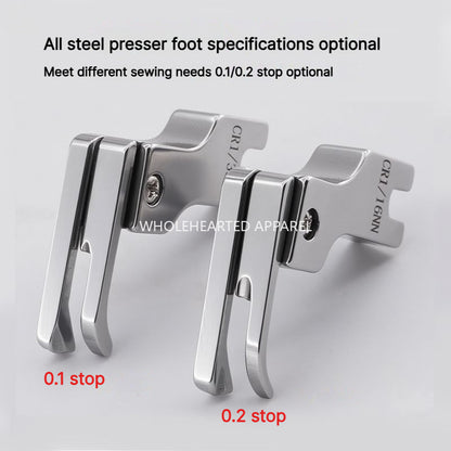 1212★ New Arrivals 2 | More Options | Narrow High-Low Zipper Presser Foot for Industrial Lockstitch Sewing Machines, 0.1/0.2 cm Edge Stitching.