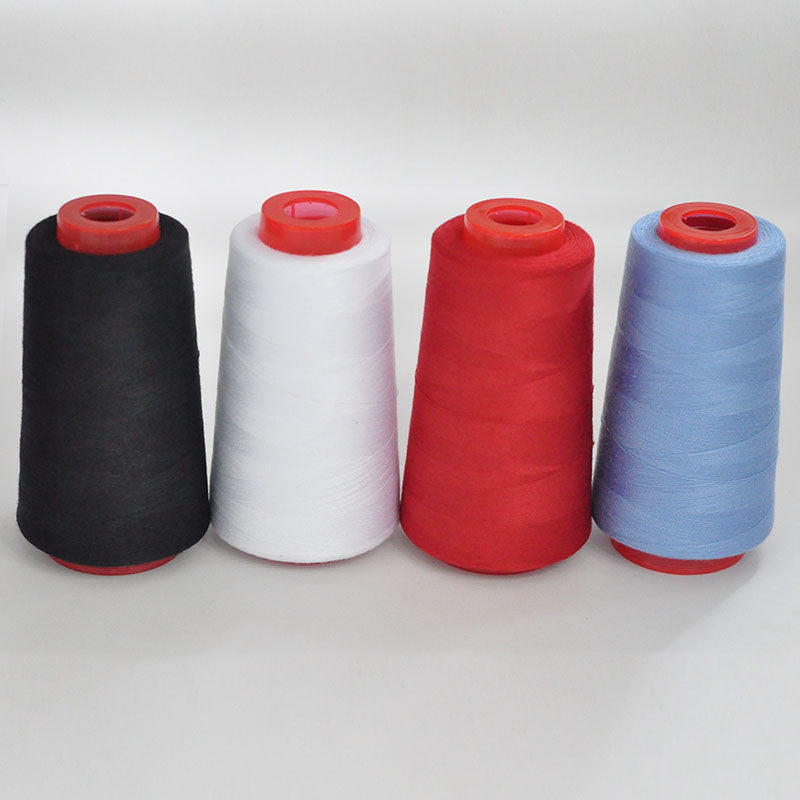 3053  Thread 402 Sewing Thread Household High Speed Thread Sewing Machine Pagoda Polyester Flat Car Large Roll Black and White Color