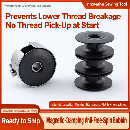 1611★ Magnetic-Damping Anti-Free-Spin Bobbin for Computerized Flatbed Sewing Machines, Universal Bobbin Case Accessory, Anti-Breakage Design.