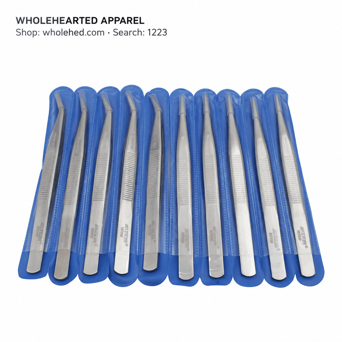 1223★ Lightweight Stainless Steel Straight-Tip Tweezers with Mirror-Polished Finish and Non-Slip Grip for Garment Production.