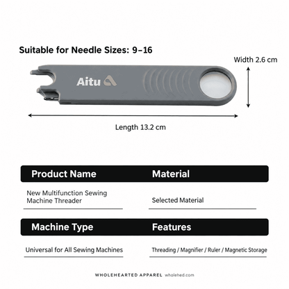 1932★ Multifunction Sewing Machine Needle Threader with Seam Ripper Magnetic Attachment Ruler and Magnifier.
