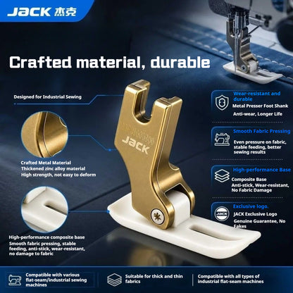 1895★ Original JACK Flat Presser Foot for Industrial Sewing Machines, Anti-Layer-Shifting and Wear-Resistant Design★