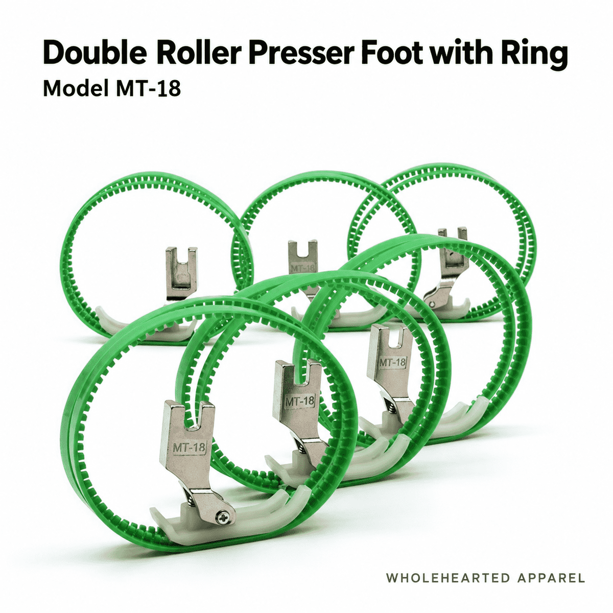 1106★ MT-18 Rollen-Gummiring-Nähfuß, links und rechts einseitiger Doppelrollen-Nähfuß Flachwagen unten Leder Kunststoffgurt-Ring S★