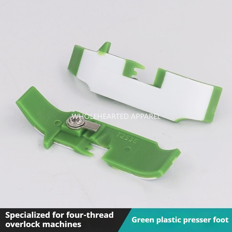 1034★  Thickened Teflon four-wire hemming machine presser foot leather industrial oversewing machine edge car glue presser foot edge locking plastic baseplate★