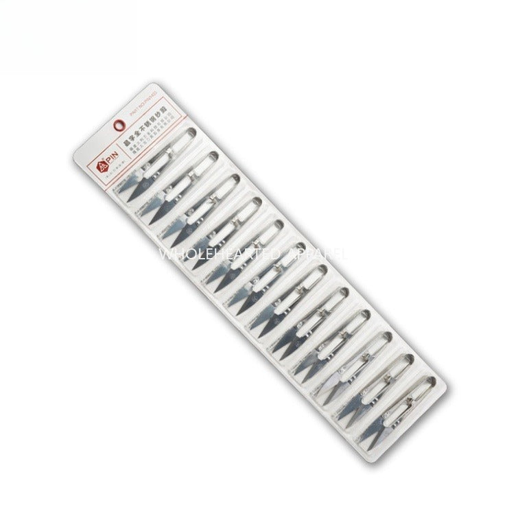 1156★  New PIN brand All stainless steel special steel yarn scissors Bud scissors Trimming cloth trimming head Mini spring U-shaped small scissors Embroidery★